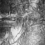 Hiding in reflection, 2017Etching, soft ground etching, aquatint – mm 400x300