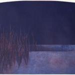 Canneto blu, 2011Acquatinta, puntasecca e bulino su due lastre sagomate in rame -  mm 500x1000 – Tiratura: 50Stampa a due colori su carta Hanemuhle