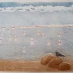 Olga ZhitenevaPeipsi Lake. Seagulls and jackdaw, 2019Color etching - mm 110x170
