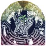 Tetiana OcheredkoGreen Labyrinth, 2018Color etching, soft varnish - mm130x130