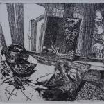 Francesco SciaccalugaIl melograno, 1992Etching - mm 105x120