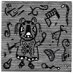 Nauer SpindolaSeries - from the Brazilian indigenous rituals V, 2020Woodcut – mm 100x100