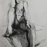 Arianna Loscialpo Figura femminile seduta Bulino - mm 194x148