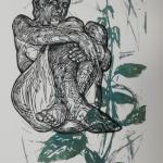 Arianna Loscialpo Figura femminile seduta Xilografia, serigrafia - mm 510x330