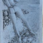 Plate on zinc of In riva al fiume, 1974 Etching - mm 119x92